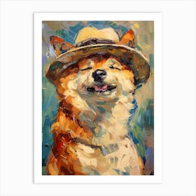 Oil Painting Smiling Shiba Inu 8 Art Print