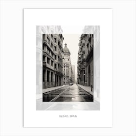 Poster Of Bilbao, Spain, Black And White Old Photo 1 Art Print