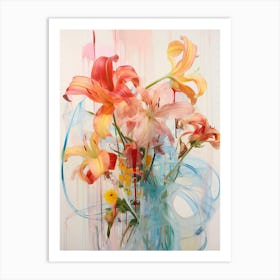 Abstract Flower Painting Lily 4 Art Print