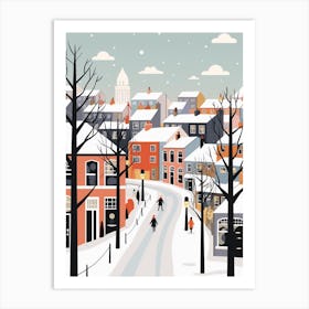 Retro Winter Illustration Newcastle United Kingdom 2 Art Print