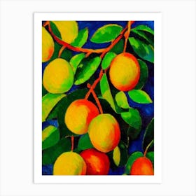 Longan Fruit Vibrant Matisse Inspired Painting Fruit Art Print