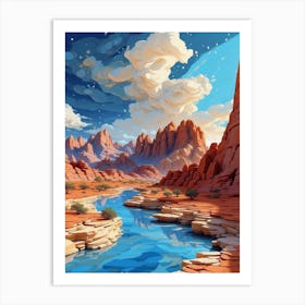 Canyon Landscape Canvas Wall Art Art Print