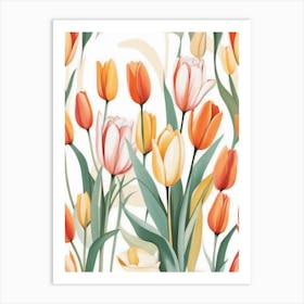 Tulips Seamless Pattern Art Print