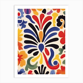Botanical Abstract Matisse Style Flowers Art Print