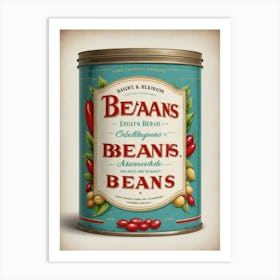 Beans Kitchen Wall Art Vegetables Tomatoes Peppers Chilis  Art Print