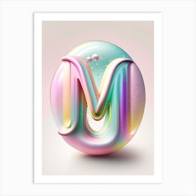 M, Alphabet Bubble Rainbow 1 Art Print