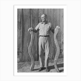 Farmer Of Cajun Origin, Living South Of Crowley, Louisiana, With Oxen Yoke By Russell Lee Art Print
