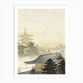 Pagoda And Rainbow (1900 1910), Ohara Koson Art Print