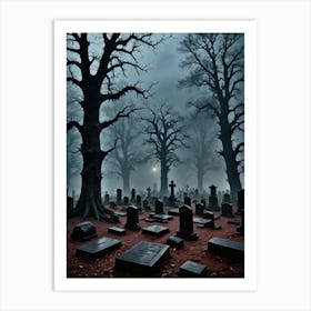 Unseen Horror Beneath the Shadowed Trees Art Print