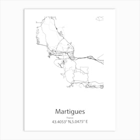 Martigues,France Minimalist Map Art Print