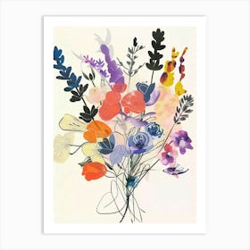 Lavender 1 Collage Flower Bouquet Art Print