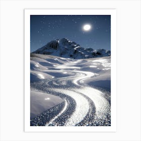 Snowy Mountain Stream Art Print