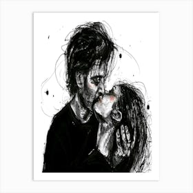 Kissing Art Print