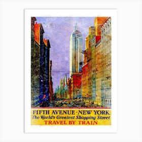 Vintage Travel Poster ― Fifth Avenue New York Art Print