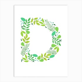 Leafy Letter D Poster