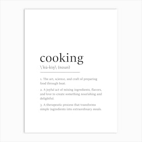 Cooking Definition Poster - Dictionary Art Print