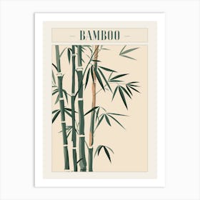 Bamboo Tree Minimal Japandi Illustration 3 Poster Art Print