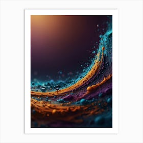 Abstract Water Splashes Art Print