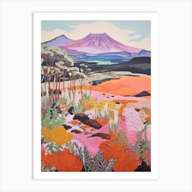 Mount Kilimanjaro Tanzania 2 Colourful Mountain Illustration Art Print