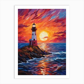 Sunset Lighthouse 8 Art Print