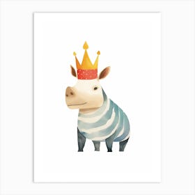 Little Rhinoceros 4 Wearing A Crown Art Print