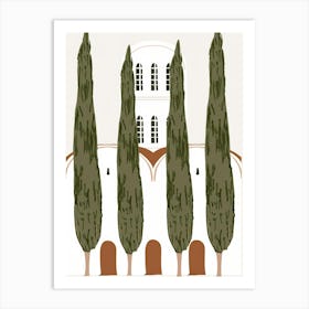 Cypress Trees 1 Art Print