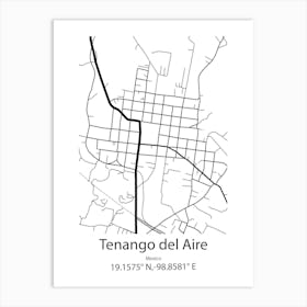 Tenango Del Aire,Mexico Minimalist Map Affiche