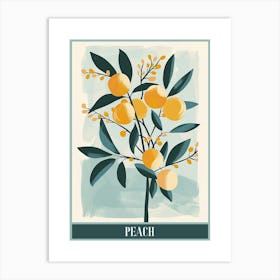 Peach Tree Flat Illustration 1 Poster Art Print