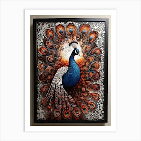 Default Australian Aboriginal Dot Painting Style Art Peacock 1 (2) Art Print