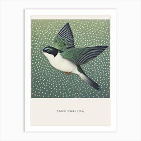Ohara Koson Inspired Bird Painting Barn Swallow 1 Poster Art Print