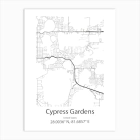 Cypress,United States Minimalist Map 1 Art Print