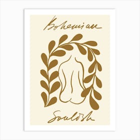 Woman With A Leaf Art Print