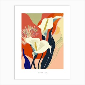 Colourful Flower Illustration Poster Calla Lily 4 Art Print
