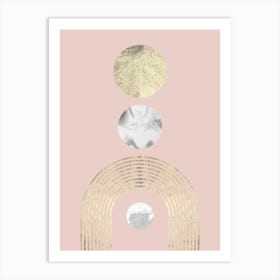 Geometry on pink background 8 Art Print