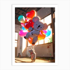 Koala With Balloons 2 Art Print