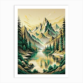 Mountain Landscape Painting 3 Art Print