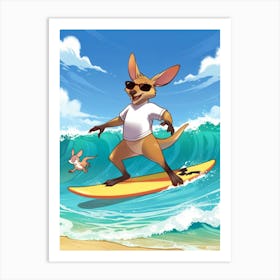 Kangaroo Surfing 1 Art Print