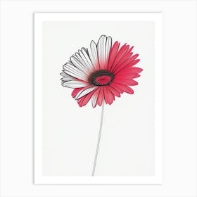 Gerbera Floral Minimal Line Drawing 1 Flower Art Print