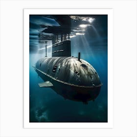 Submarine In The Ocean-Reimagined 10 Art Print