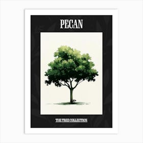 Pecan Tree Pixel Illustration 1 Poster Art Print