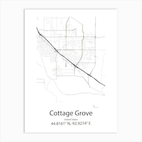 Cottage Grove,United States Minimalist Map Art Print