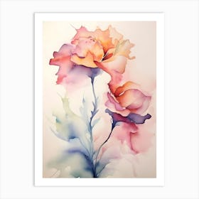 Watercolor Roses 2 Art Print