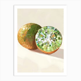 Disco Mosaic Oranges Art Print