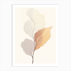 Line Drawing Of A Leaf 29 Art Print