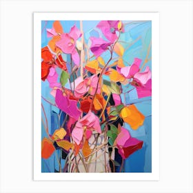 Abstract Flower Painting Bougainvillea 2 Art Print