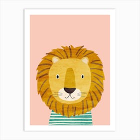 Lion Pink Art Print