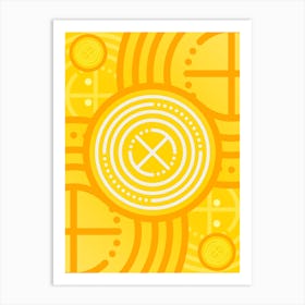 Geometric Abstract Glyph in Happy Yellow and Orange n.0032 Art Print