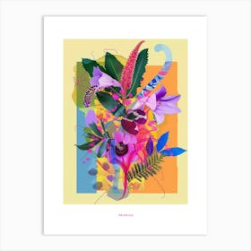 Veronica 2 Neon Flower Collage Poster Art Print