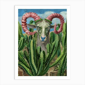 Cactus Goat Art Print