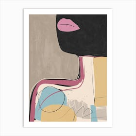 Fashion Girl With a Rose Lips Poster